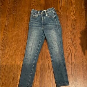 Denim Forum Straight Leg Jeans in Blue